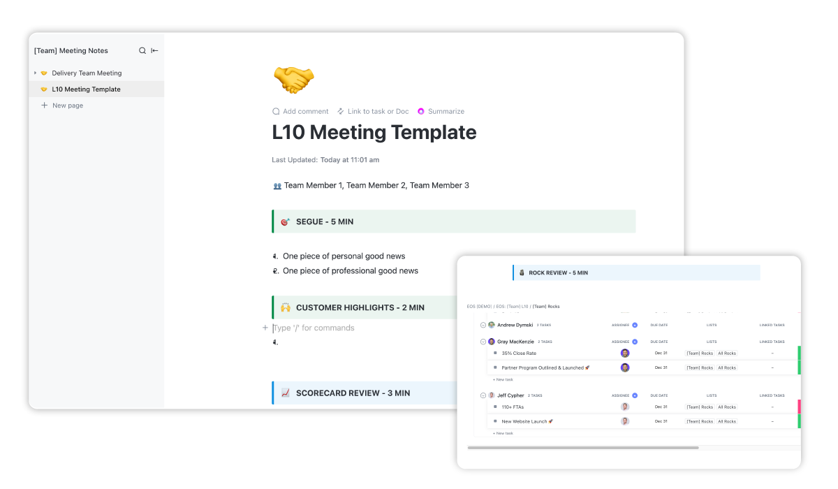 How to Run an L10 Meeting™ in ClickUp [Free Template]